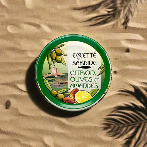 Émietté der Sardine mit Zitrone, Oliven & Mandeln