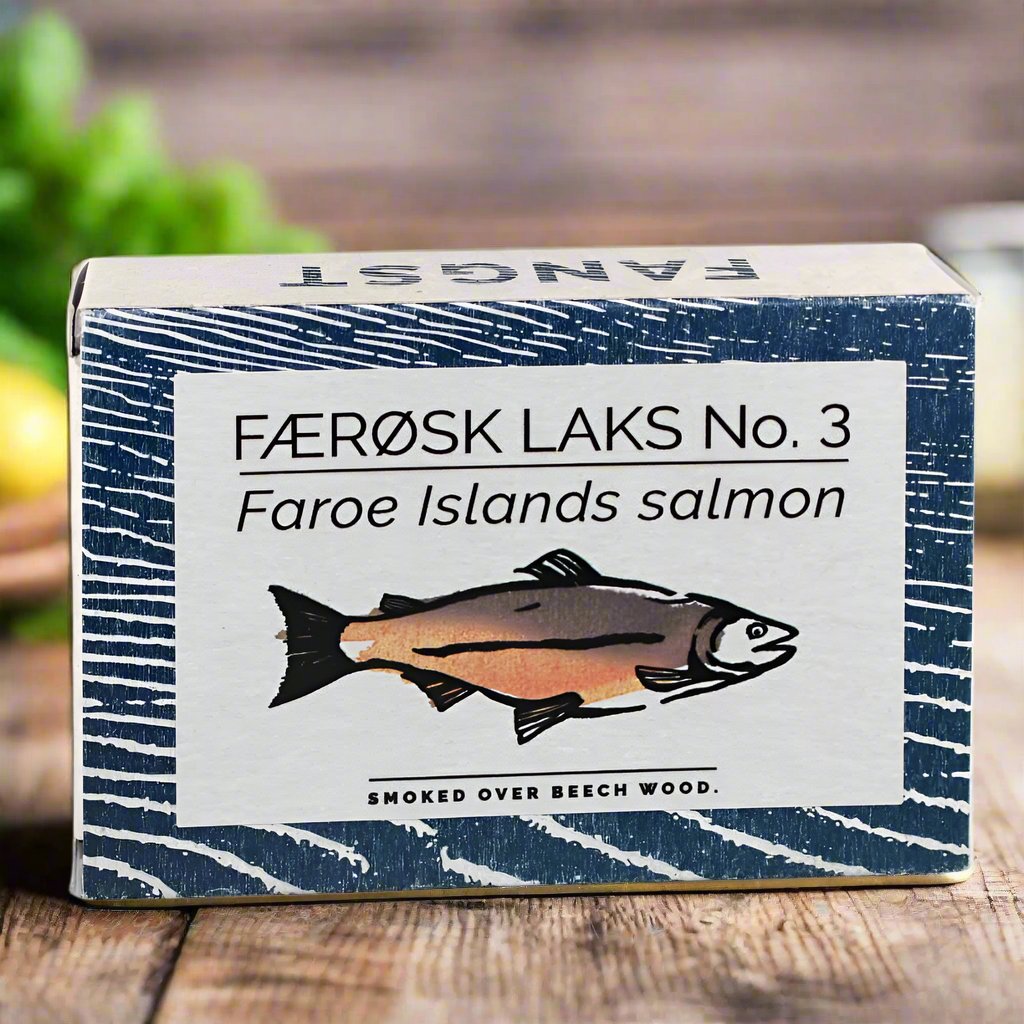 Färöer Lachs N°3, über Buchenholz geräuchert Dose à 110g