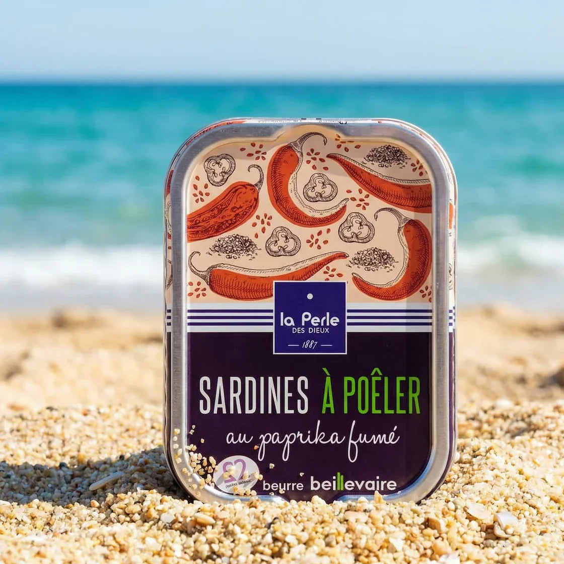 Sardinen zum Braten in Beillevaire-Fassbutter mit geräuchertem Paprika