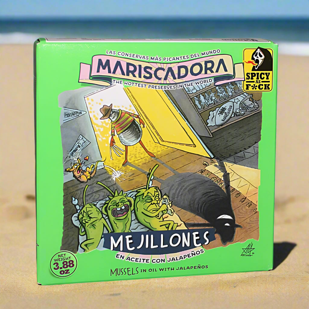 Mariscadora Premium Miesmuscheln mit Jalapeño-Püree 🌶️ Dose à 110g