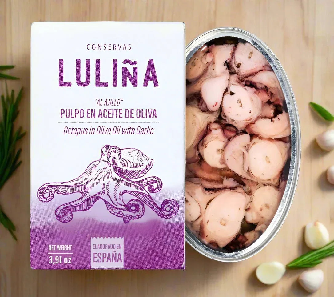 Oktopus aus Galizien in Olivenöl mit Knoblauch Dose à 111g
