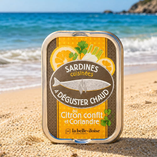 Sardinen zum Braten mit konfierten Zitrone und Koriander