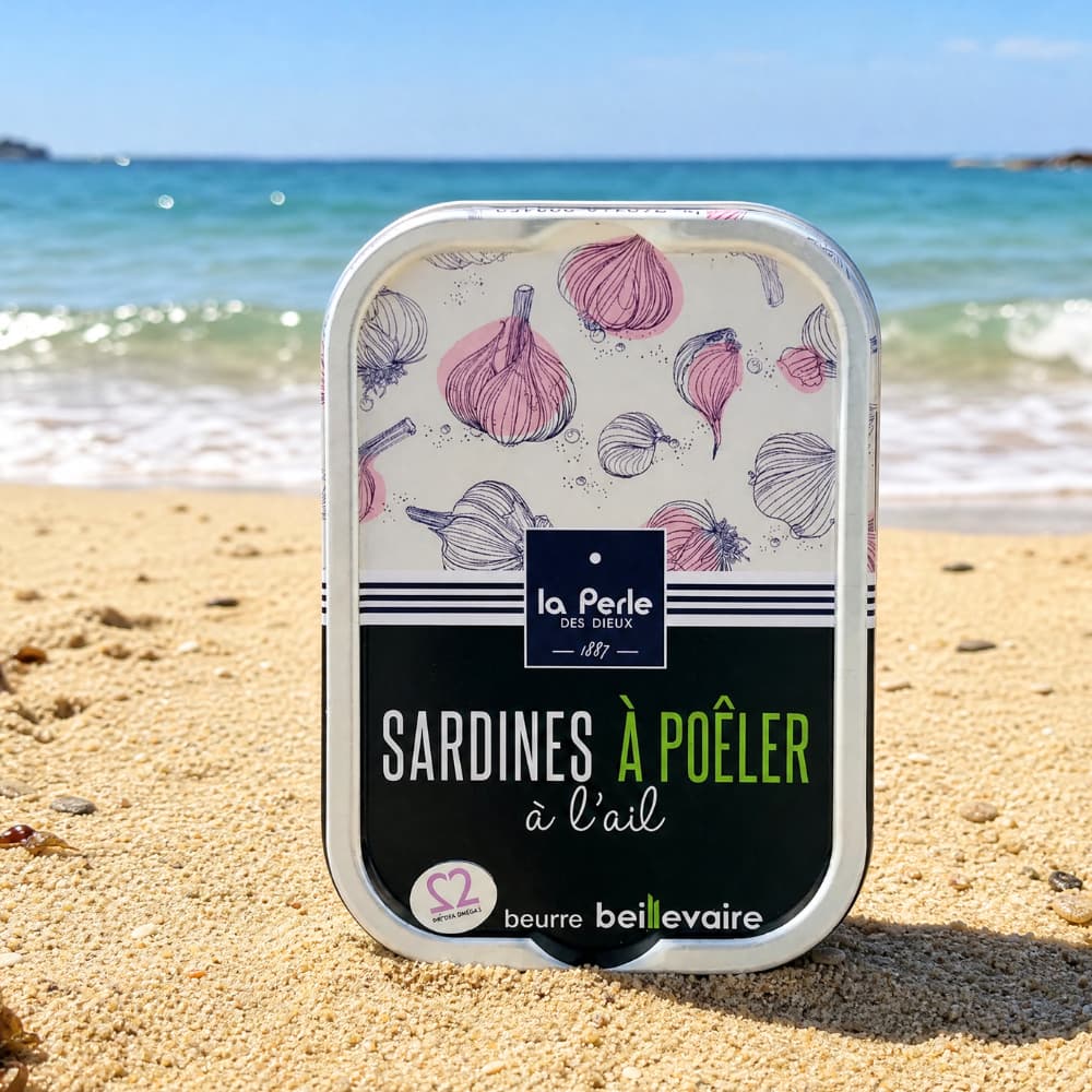 Sardinen zum Braten in Beillevaire Fassbutter mit Knoblauch