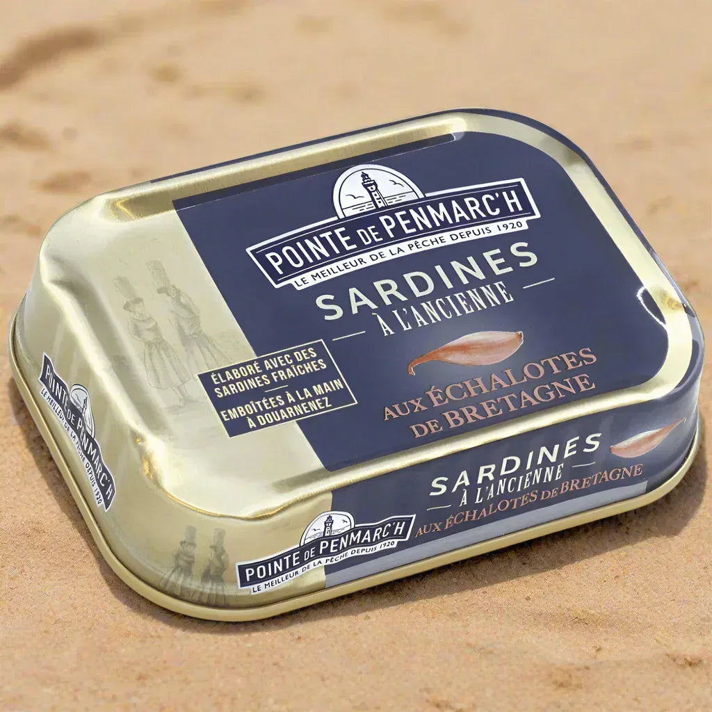 Sardinen in Olivenöl und Schalotten aus der Bretagne