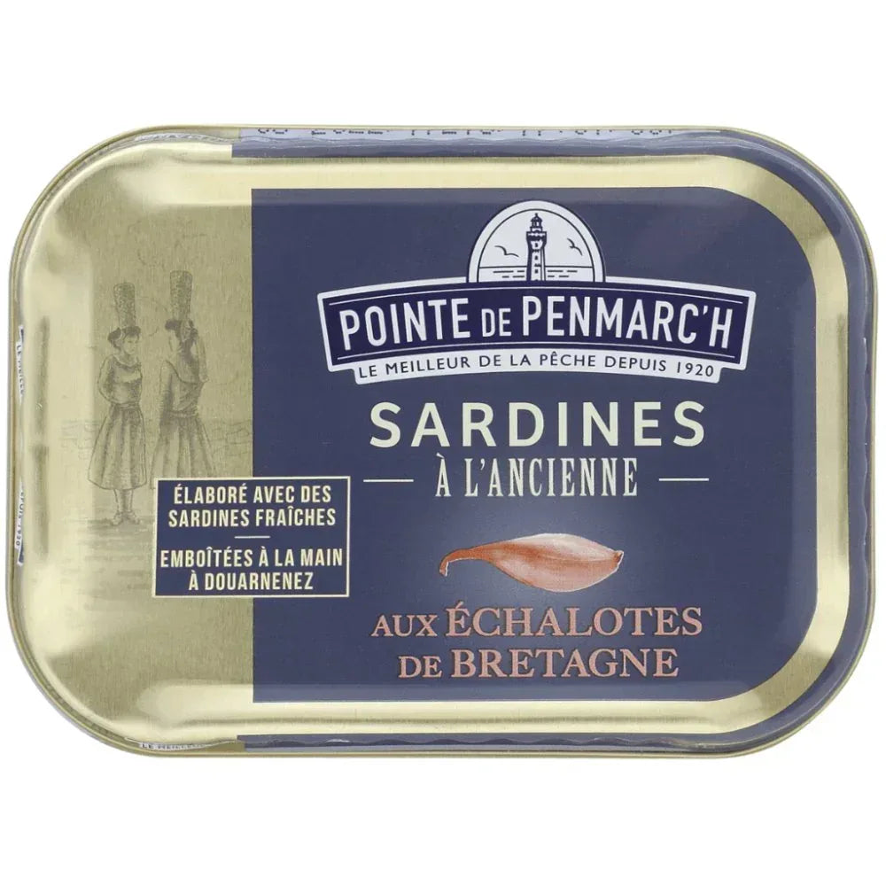 Sardinen in Olivenöl und Schalotten aus der Bretagne