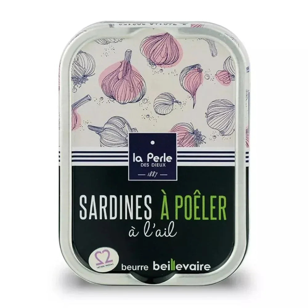 Sardinen zum Braten in Beillevaire Fassbutter mit Knoblauch