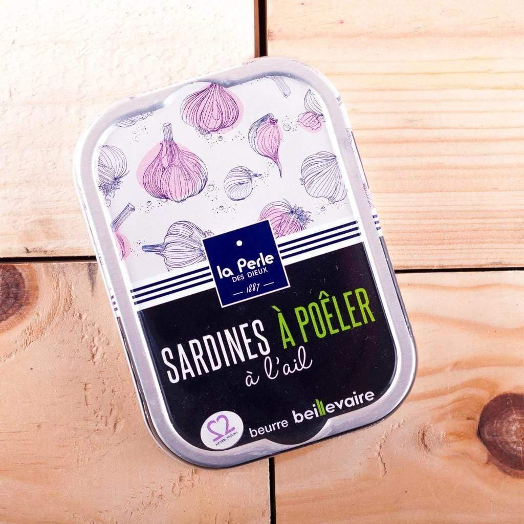 Sardinen zum Braten in Beillevaire Fassbutter mit Knoblauch